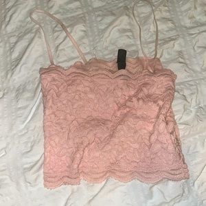pink lace floral tank top